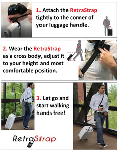 (U.S.) RetraStrap Hands Free your carry-on luggage - Anti theft. Anti-Forgetting less stress